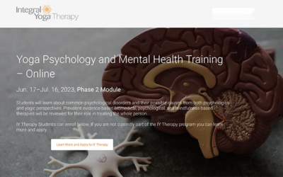 Yoga Psychology and Mental Health: Jun. 17–Jul. 16, 2023, Phase 2 Module